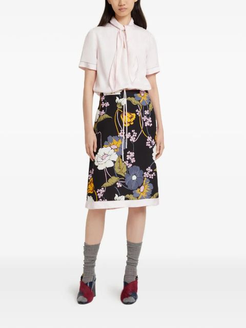 Marni floral-print midi skirt - Black - zdjęcie produktu nr 2