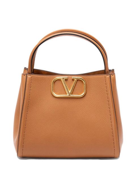 Valentino Garavani logo-plaque top-handle tote bag - Brown - zdjęcie produktu nr 1