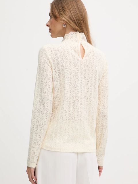 United Colors of Benetton sweter damski kolor beżowy lekki z półgolfem 5W77DQ0AT - zdjęcie produktu nr 2