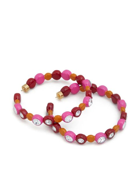 Marni rhinestone-embellished hoop earrings - Pink