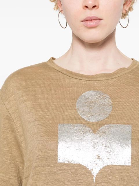 MARANT ÉTOILE Zewel logo-print T-shirt - Neutrals