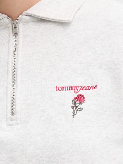 Tommy Jeans bluza bawełniana damska kolor szary gładka DW0DW22182