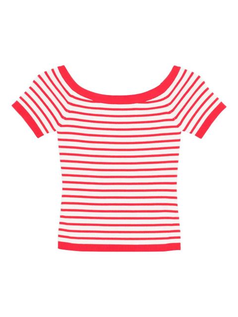 Maje striped boat-neck top - Red - zdjęcie produktu nr 1