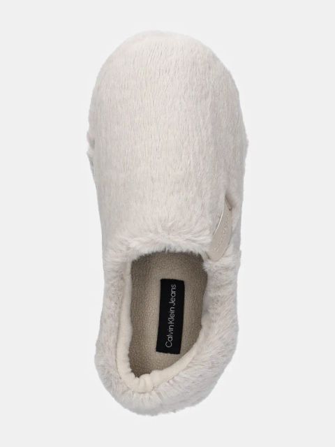 Calvin Klein Jeans kapcie HOME ANKE SLIPPER WN FUR kolor beżowy YW0YW01596