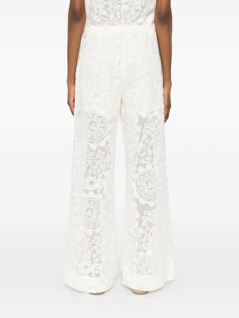 Maje floral lace trousers - Neutrals