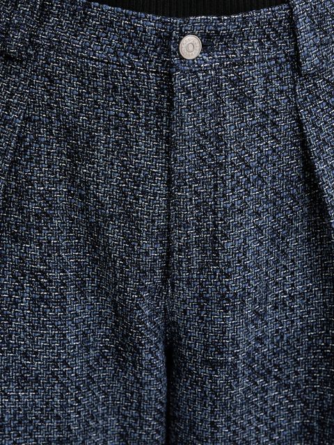 BOSS Orange spodnie damskie kolor granatowy szerokie high waist 50553824