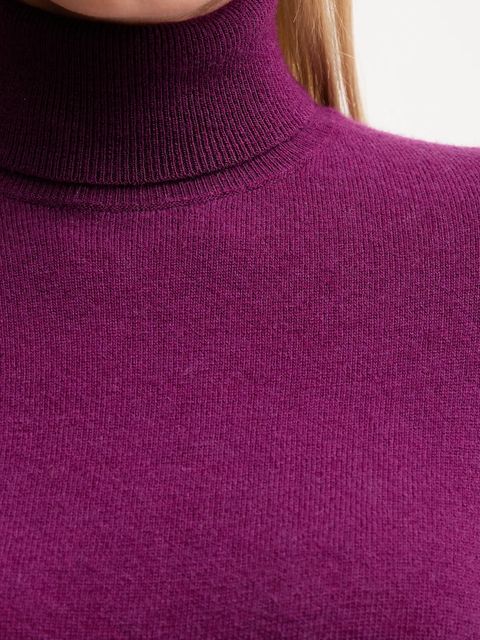 United Colors of Benetton sweter wełniany damski kolor fioletowy z golfem 1002D2348