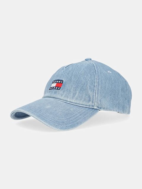 Tommy Jeans czapka z daszkiem jeansowa kolor niebieski AW0AW17582 - zdjęcie produktu nr 1