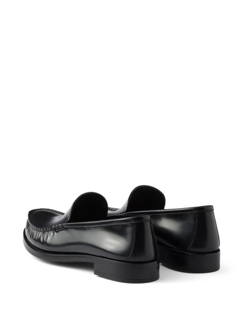 Prada brushed leather loafers - Black