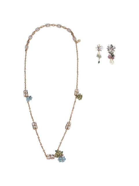 Weekend Max Mara floral stone necklace and earrings set - Gold - zdjęcie produktu nr 2
