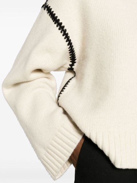 TOTEME embroidered wool jumper - White