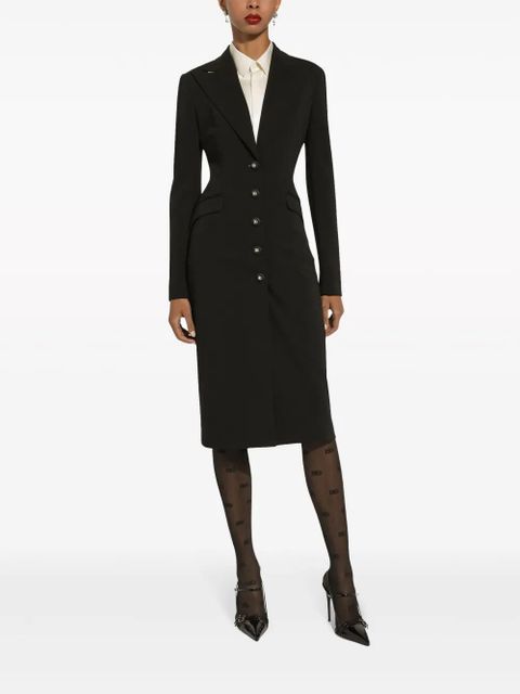 Dolce & Gabbana logo-button single-breasted coat - Black - zdjęcie produktu nr 2