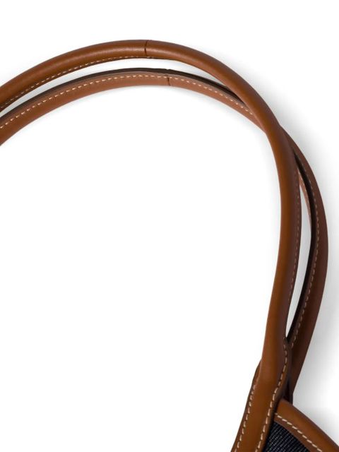 Miu Miu Ivy leather-trimmed denim shoulder bag - Blue