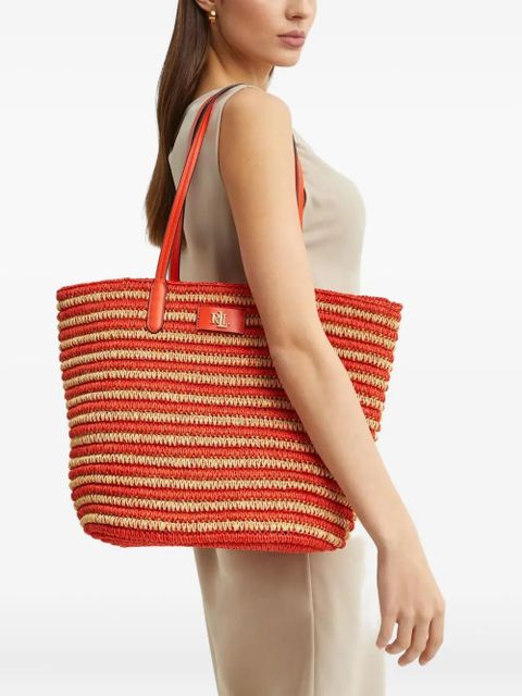 Lauren Ralph Lauren straw shoulder bag - Orange