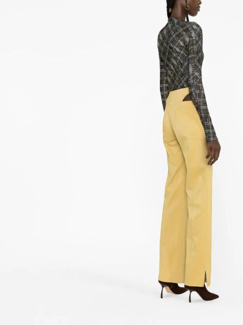 MISBHV vegan leather cut-out trousers - Yellow