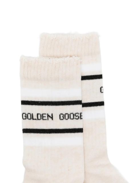 Golden Goose stripes logo socks - Neutrals - zdjęcie produktu nr 2