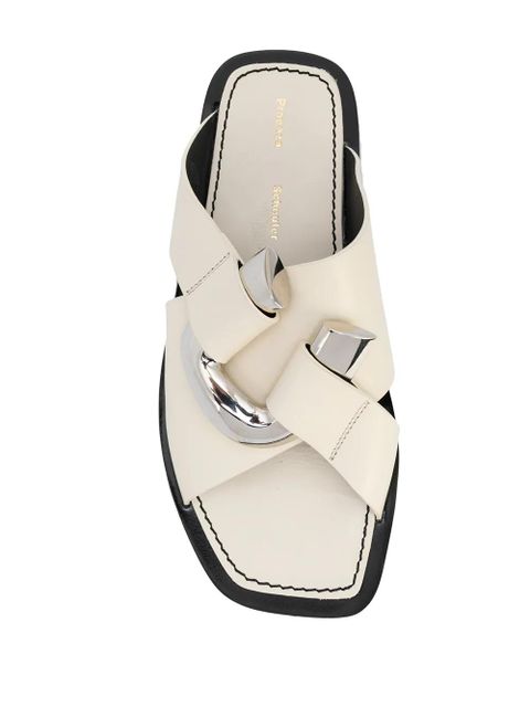 Proenza Schouler square-toe slide sandals - White