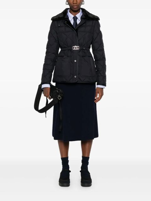 Moncler ribbed-knit midi skirt - Blue