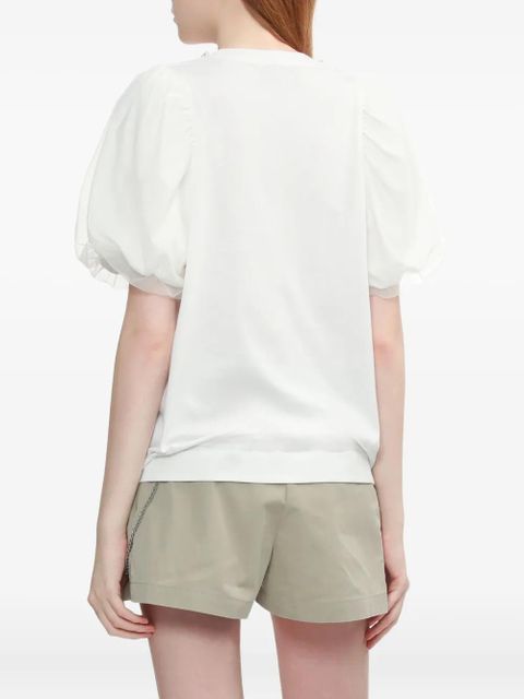 Simone Rocha pearl-embellished puff-sleeve top - White - zdjęcie produktu nr 2