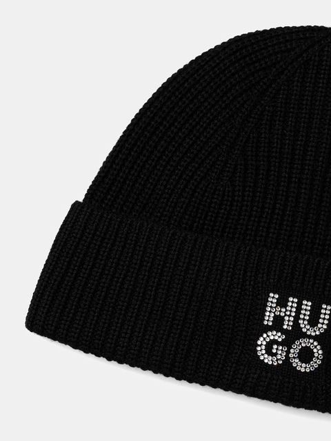 HUGO czapka z dodatkiem wełny kolor czarny 50548732 - zdjęcie produktu nr 2