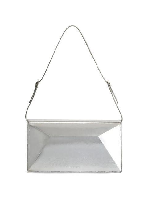 Jil Sander medium File laminated leather shoulder bag - Silver - zdjęcie produktu nr 2