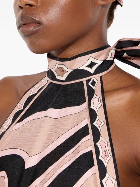 PUCCI Vivara print small silk carrè - Pink