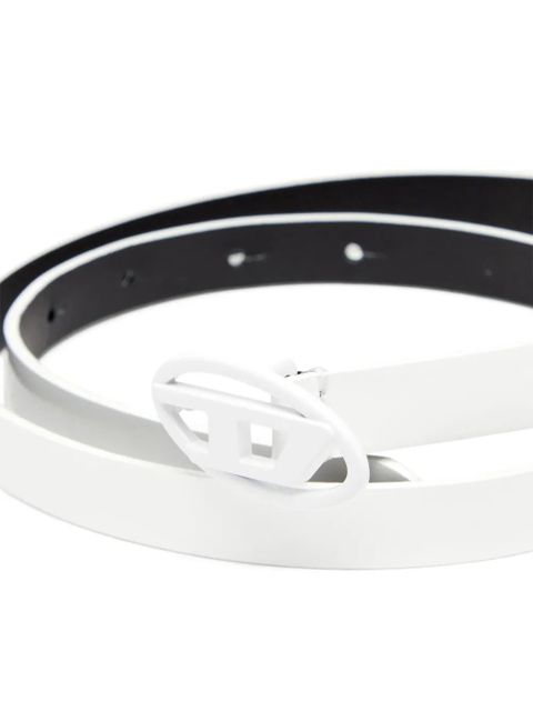 Diesel B-PLAY 15 leather belt - White
