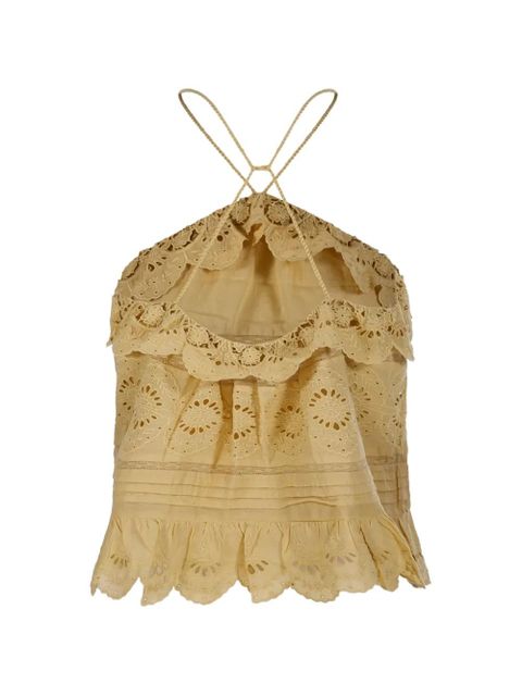 MARANT ÉTOILE eyelet ruffled top - Neutrals - zdjęcie produktu nr 2