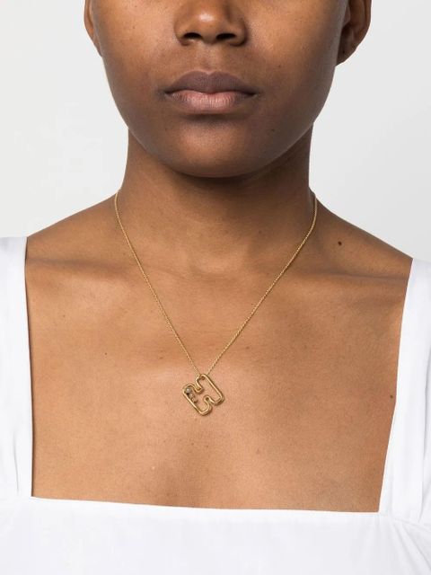 Missoma pearl-embellished initial pendant necklace - Gold