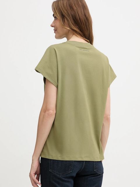 Karl Lagerfeld t-shirt bawełniany damski kolor zielony B1W17032