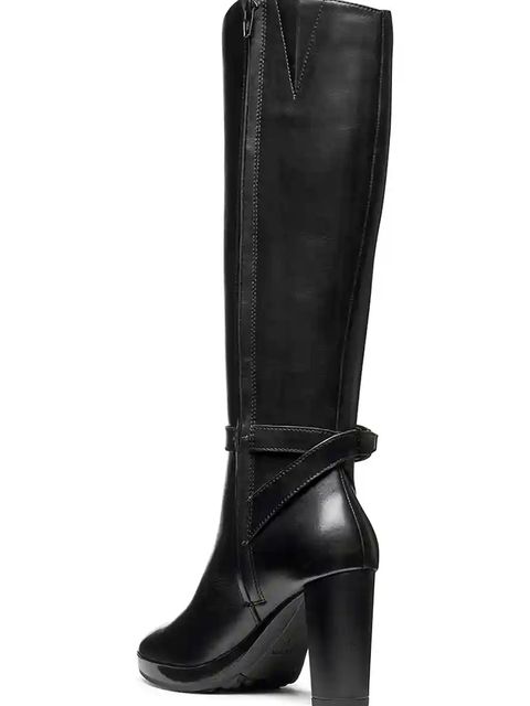 Geox kozaki skórzane D WALK PLEASURE 85 damskie kolor czarny na słupku D56TFB 00043 C9999