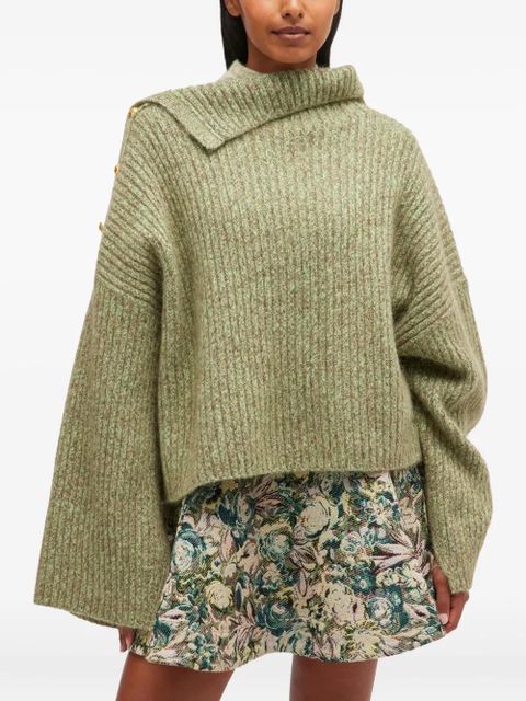 GANNI brushed sweater - Green