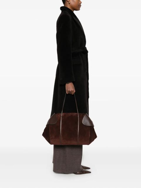 NEOUS leather-trimmed suede shoulder bag - Brown - zdjęcie produktu nr 2