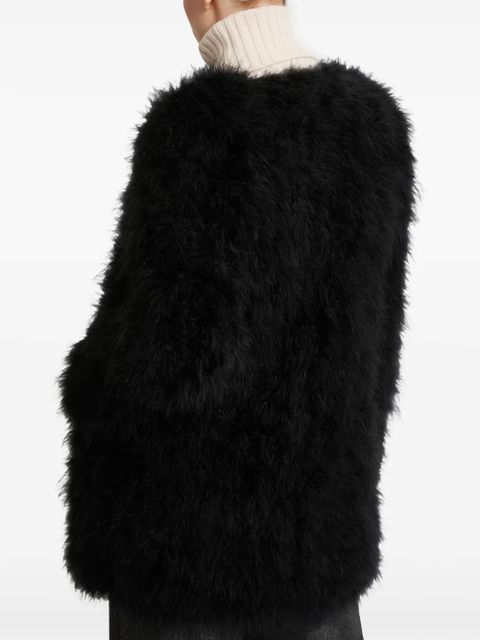 Yves Salomon feather jacket - Black
