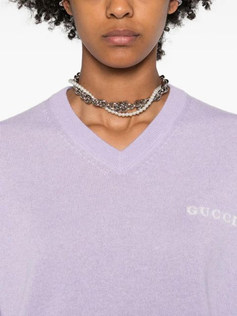 Gucci V-neck cashmere sweater - Purple