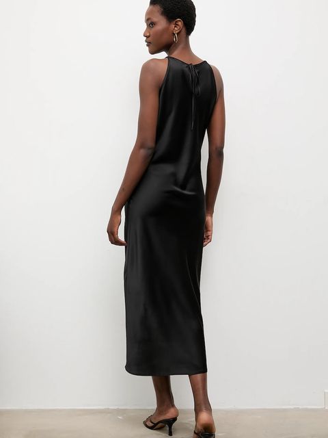 Answear.LAB sukienka kolor czarny maxi prosta