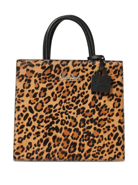 MC2 Saint Barth midi leopard print top handle tote bag - Brown - zdjęcie produktu nr 1
