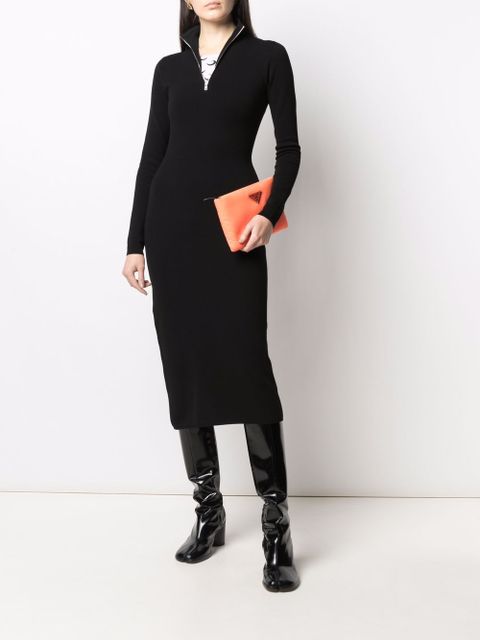 Prada long-sleeve midi dress - Black - zdjęcie produktu nr 2