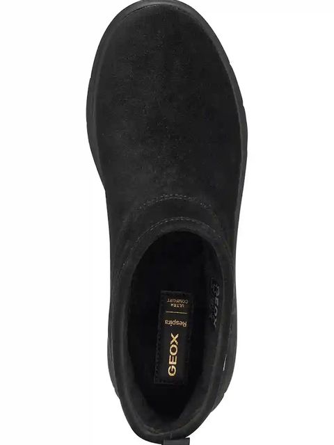 Geox botki zamszowe D SPHERICA 4X4 B ABX damskie kolor czarny na płaskim obcasie lekko ocieplone D5626B 00022 C9999