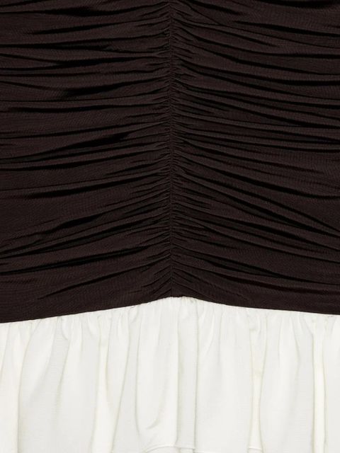 ROTATE BIRGER CHRISTENSEN ruched long-sleeved mini dress - Brown