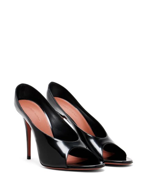 Amina Muaddi Anok patent sandals - Black