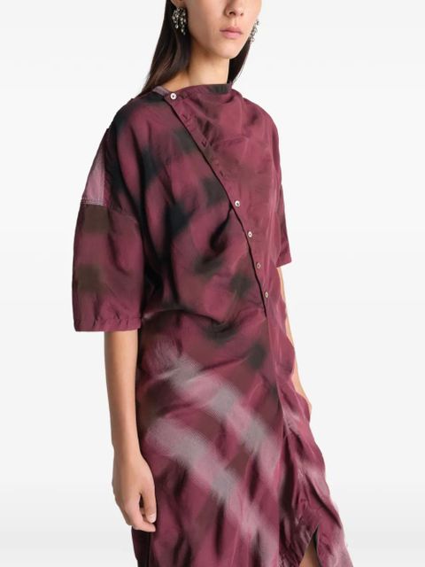 LEMAIRE asymmetric cowl midi shirt dress - Red