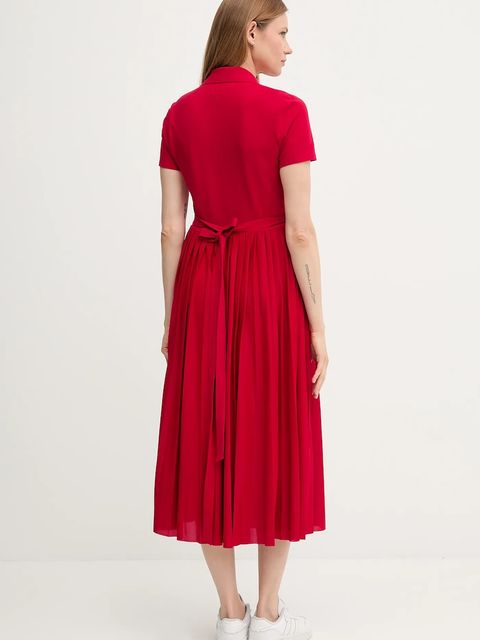 Tommy Hilfiger sukienka kolor czerwony maxi rozkloszowana WW0WW45733