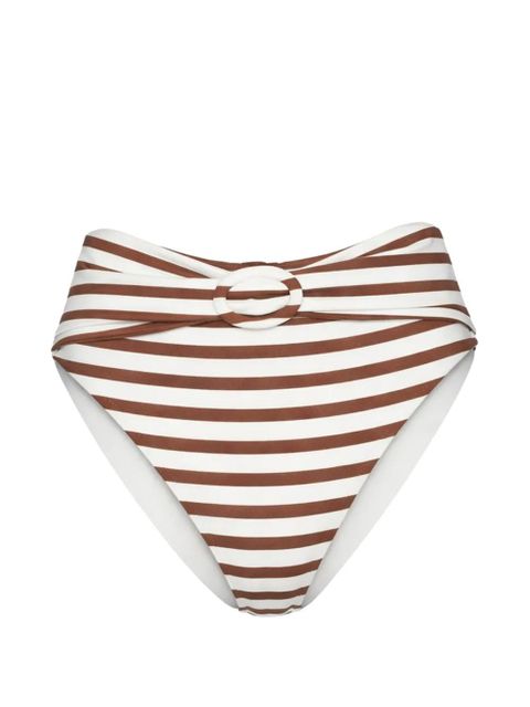 Cult Gaia alouette striped buckle bikini bottom - White - zdjęcie produktu nr 1
