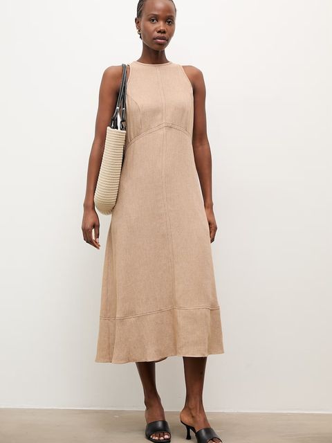 Answear.LAB sukienka z dodatkiem lnu - zdjęcie produktu nr 1