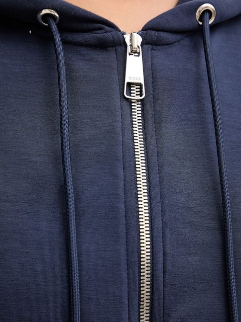 BOSS Orange bluza damska kolor granatowy z kapturem gładka 50547813