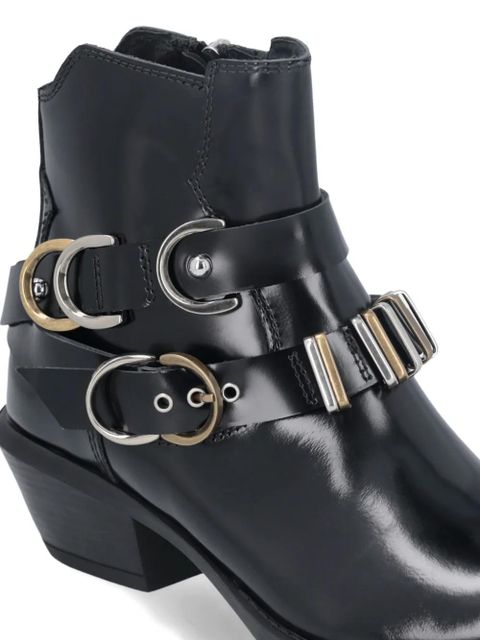PINKO 50mm buckle strap boots - Black