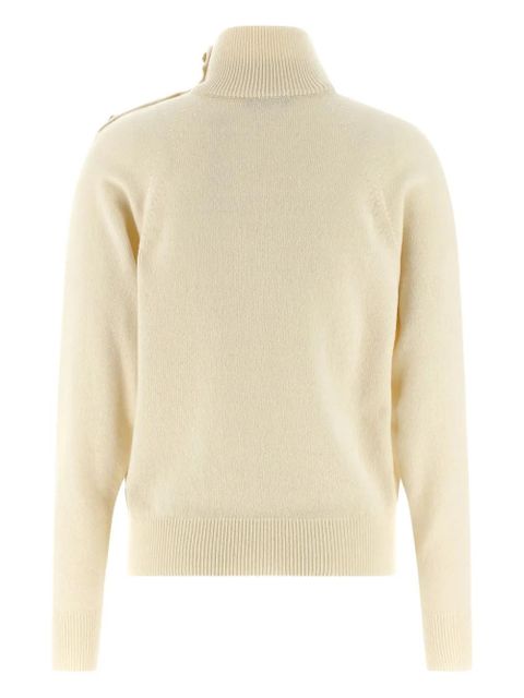 Balmain high-neck coin-button sweater - Neutrals