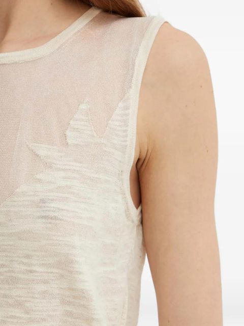 PINKO semi sheer-panel vest - Neutrals