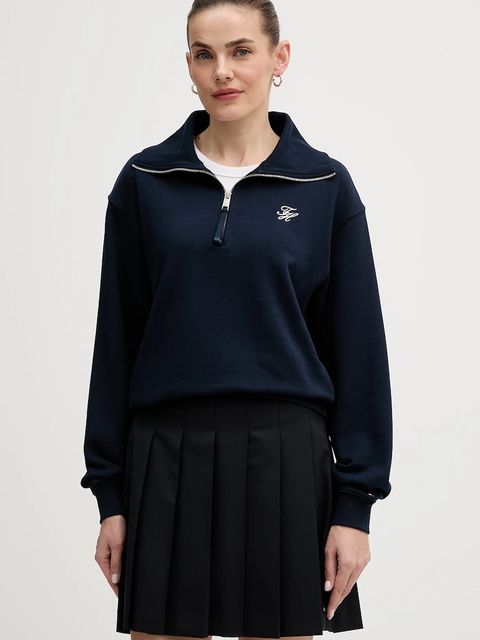 Tommy Hilfiger bluza damska kolor granatowy z aplikacją WW0WW49470 - zdjęcie produktu nr 1
